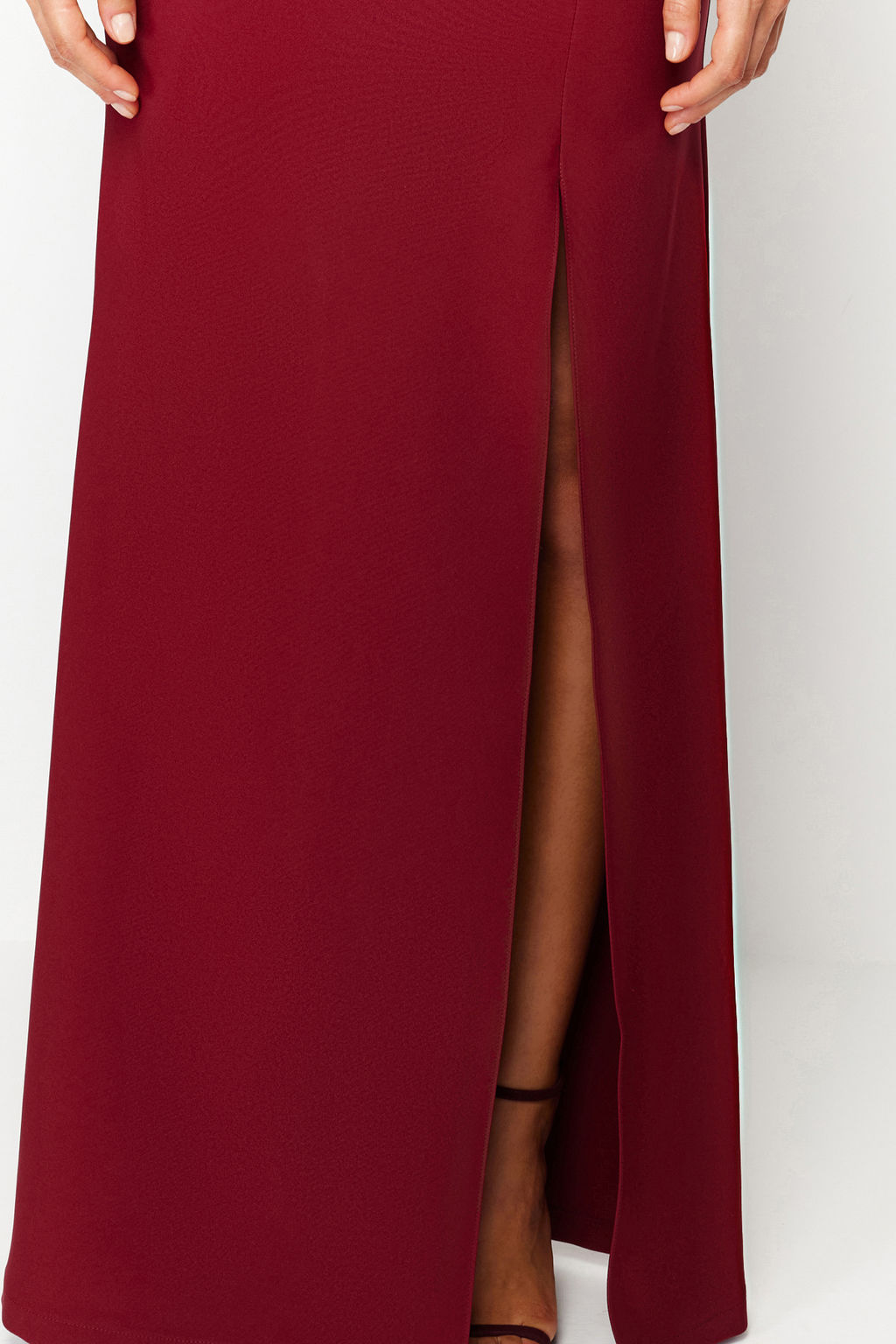 TRENDYOLMILLA Siyah Vucuda Oturan Astarl? Otrisli Dokuma Uzun S?k Abiye Elbise TPRSS22AE0095  фото 12