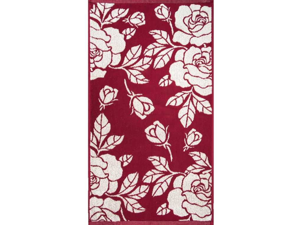 Полотенце махровое 6с103.412ж1 Розы и бутоны(бордо) 50х90см