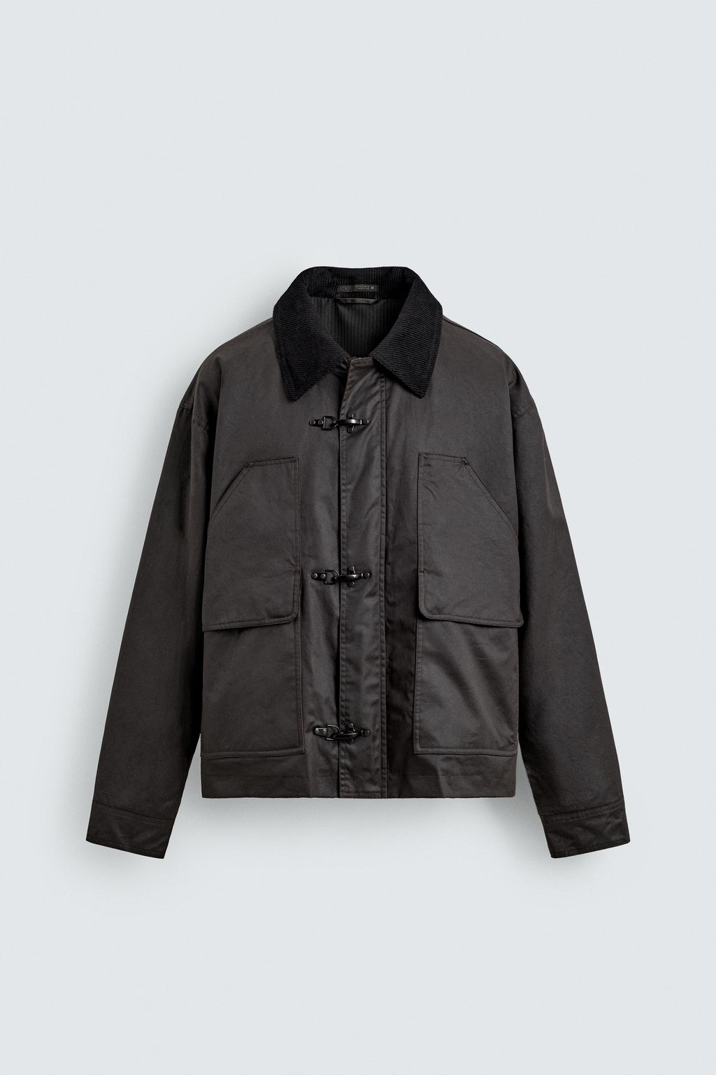 WAXED FINISH JACKET WITH CONTRAST COLLAR - Zara фото 15