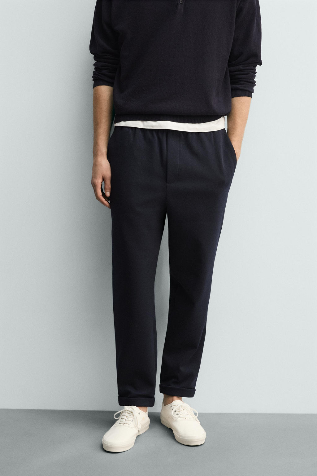 COMFORT NON-IRON JOGGER WAIST TROUSERS - Zara фото 26