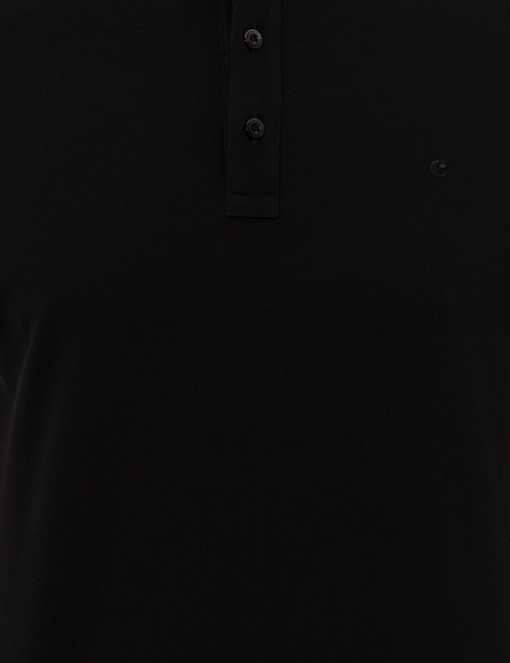 Siyah Polo Yaka Slim Fit Basic Merserize T-shirt