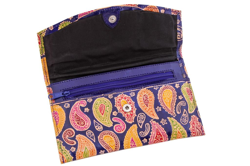 Кошелек кожа ручной принт № 101/7 - Ганг фото 2