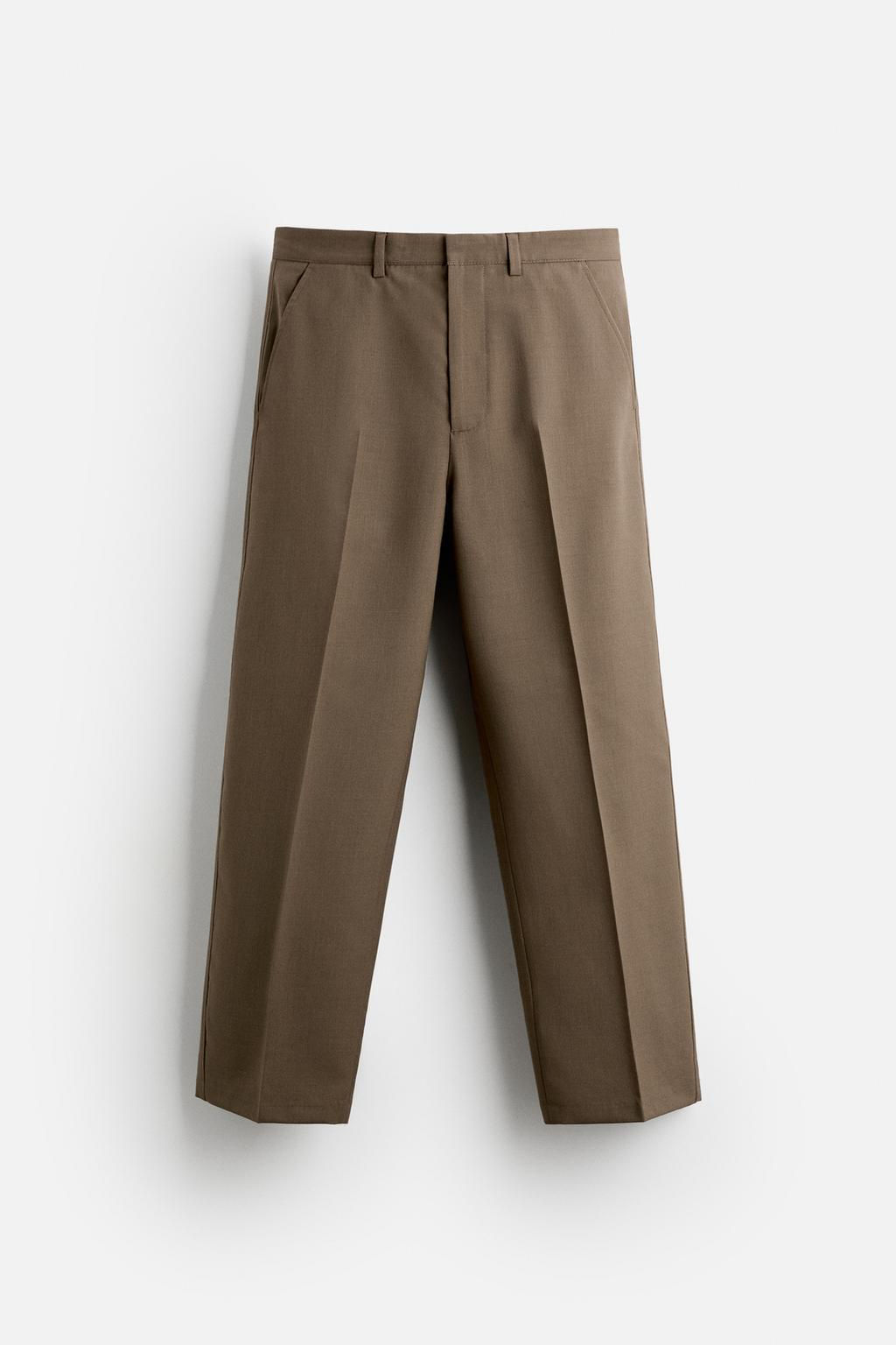 STRAIGHT-LEG WOOL BLEND TROUSERS - Zara фото 6