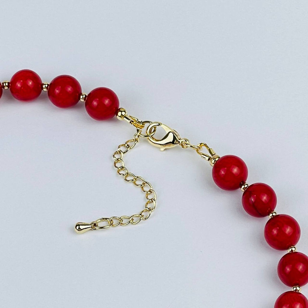 Колье из Коралла и Раухтопаза