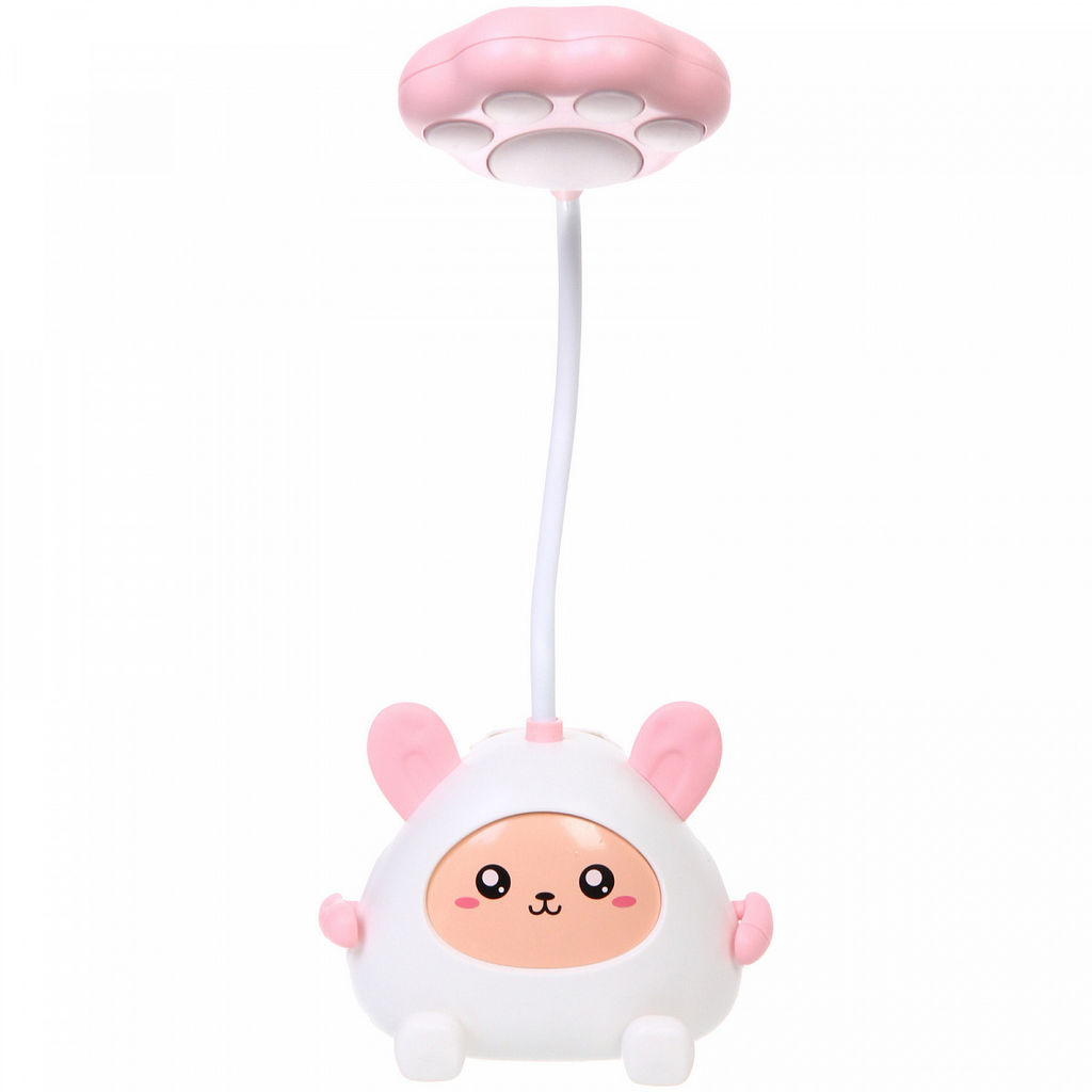 Цена за 2 шт. Настольная лампа "Милая зверушка" LED 11,5*8,6*31 см, USB 0.6w 5V, Бело-розовый