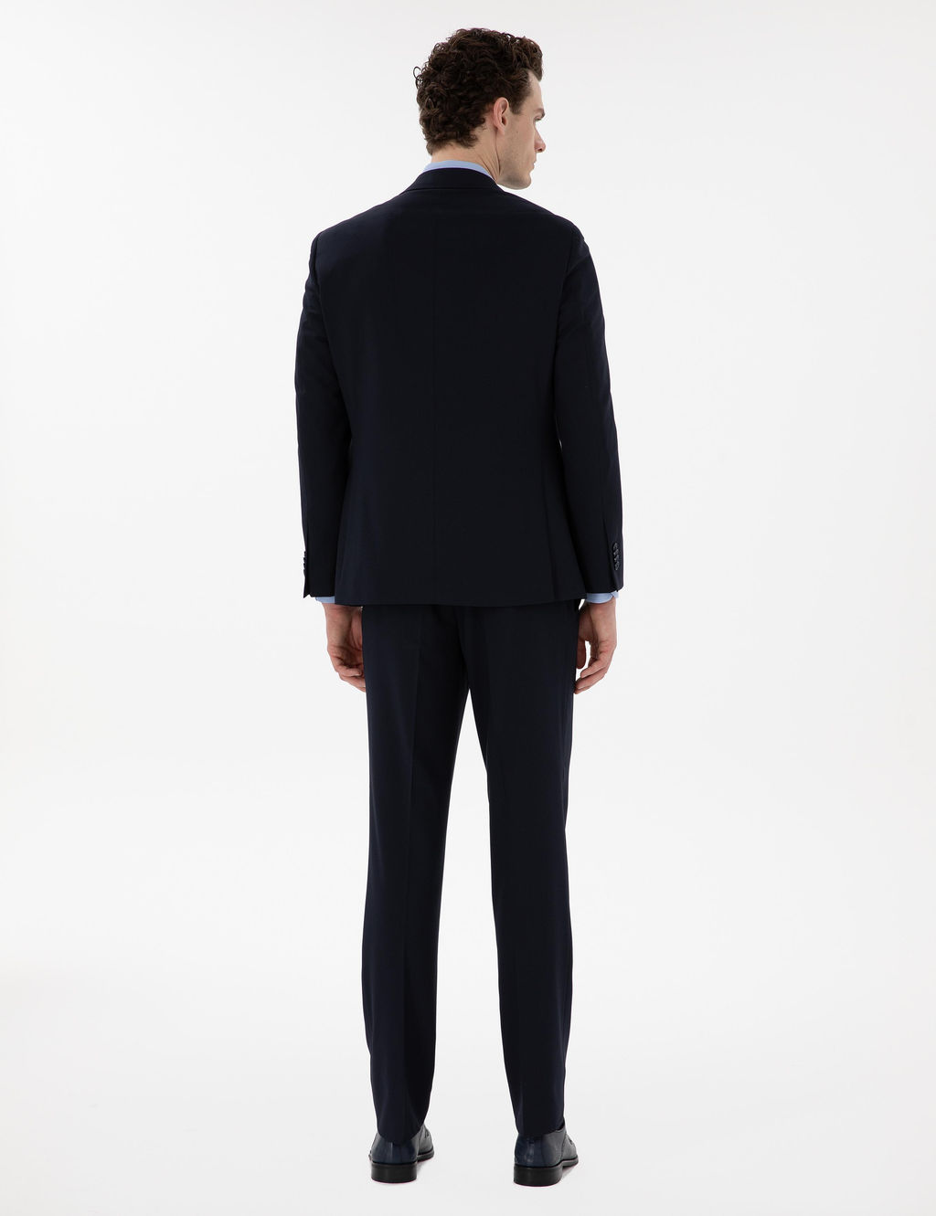 Lacivert Slim Fit Tak_m Elbise