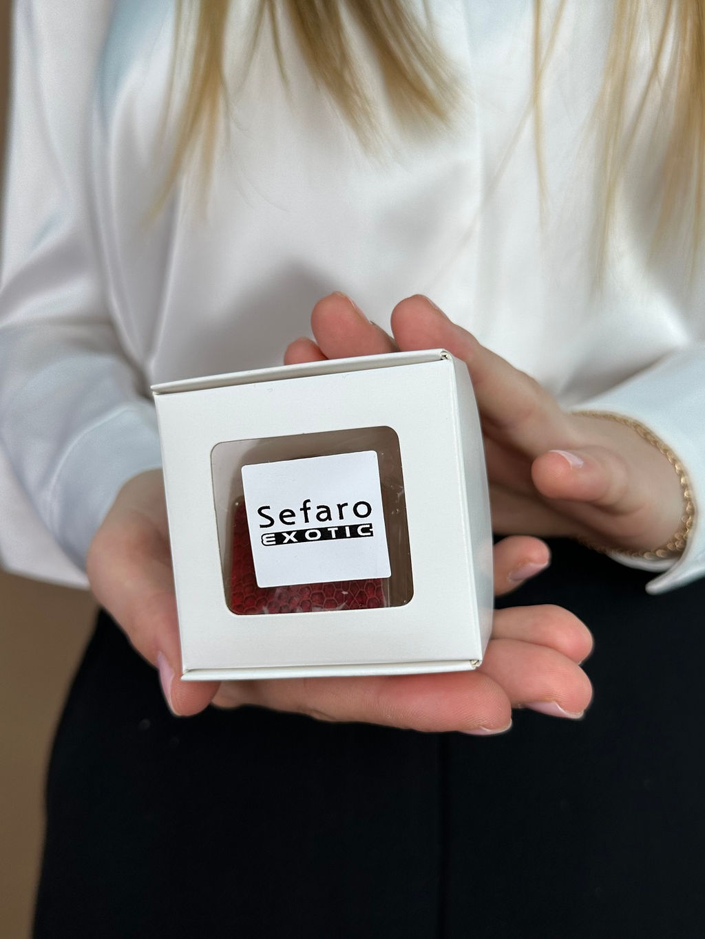 Брелок Sefaro из кожи страуса черный фото 2
