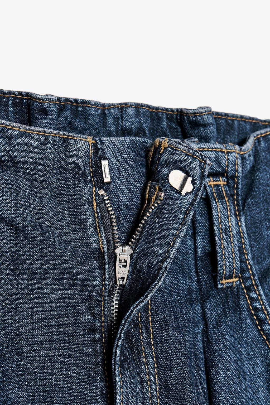 TRF HIGH-WAIST PAPERBAG BELTED JEANS - Zara фото 8