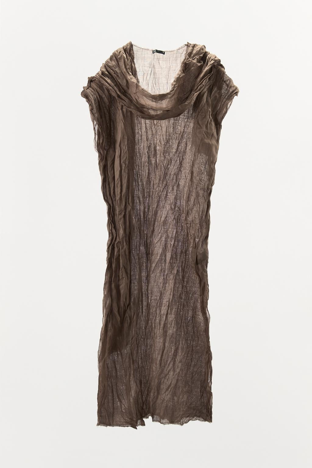 CREASED-EFFECT RAMIE TUNIC DRESS - Zara фото 4