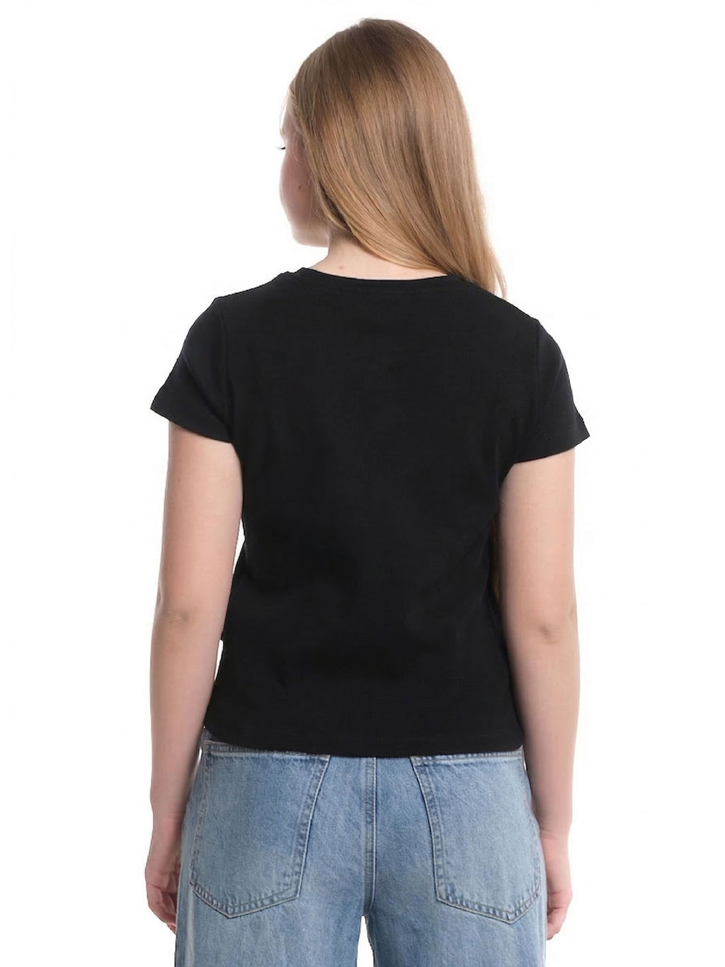Футболка в рубчик 22-0210 черный