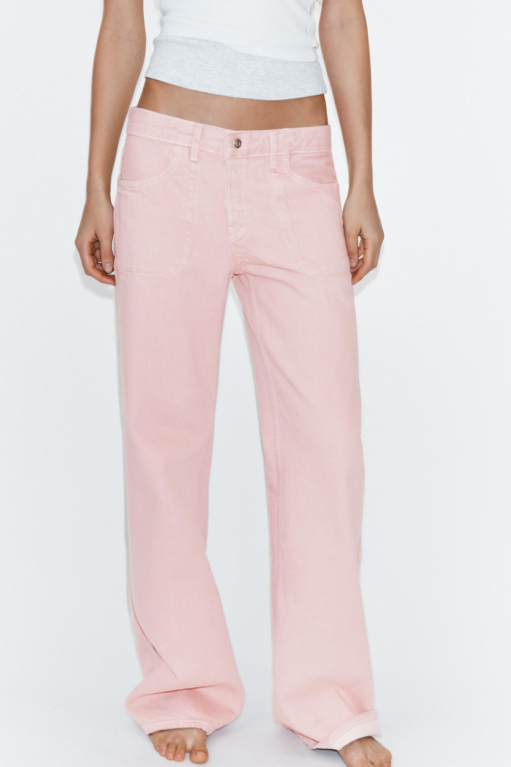 JEANS TRF REVERSIBLE TIRO MEDIO / Rosa - Zara фото 4