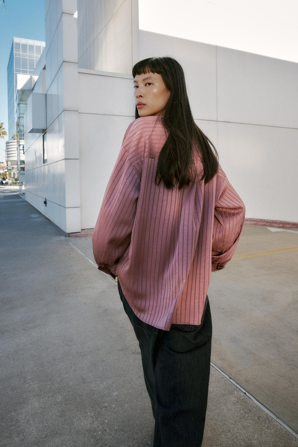 STRIPED SATIN SHIRT - Zara фото 5