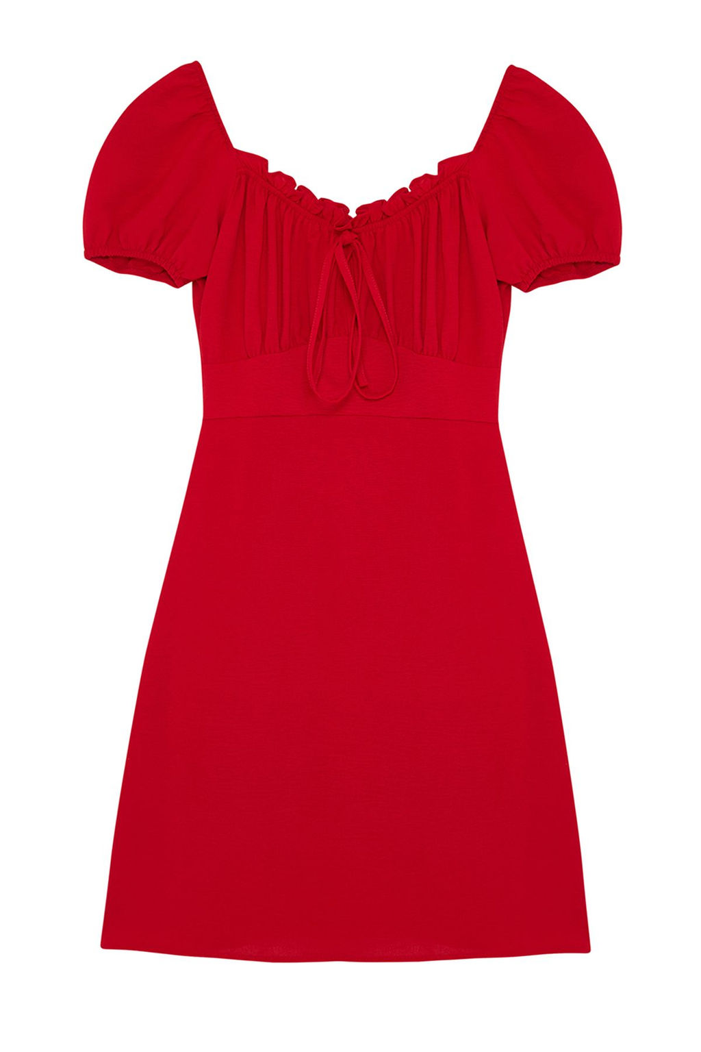 TRENDYOLMILLA Beyaz Duz Bodycone Krep Mini Dokuma Elbise TWOSS24EL00874 фото 20