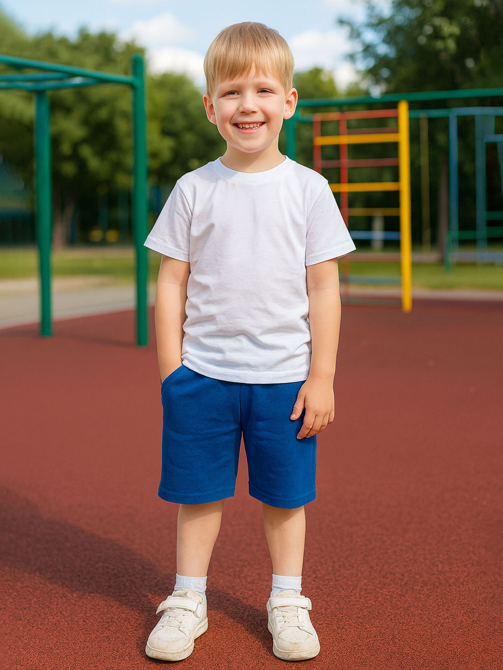 Шорты детские ярко-синие (116, 60)