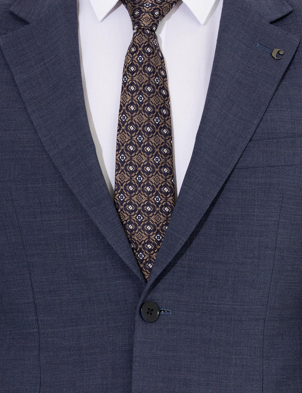 Светло-темно-синий приталенный костюм - Cacharel фото 16