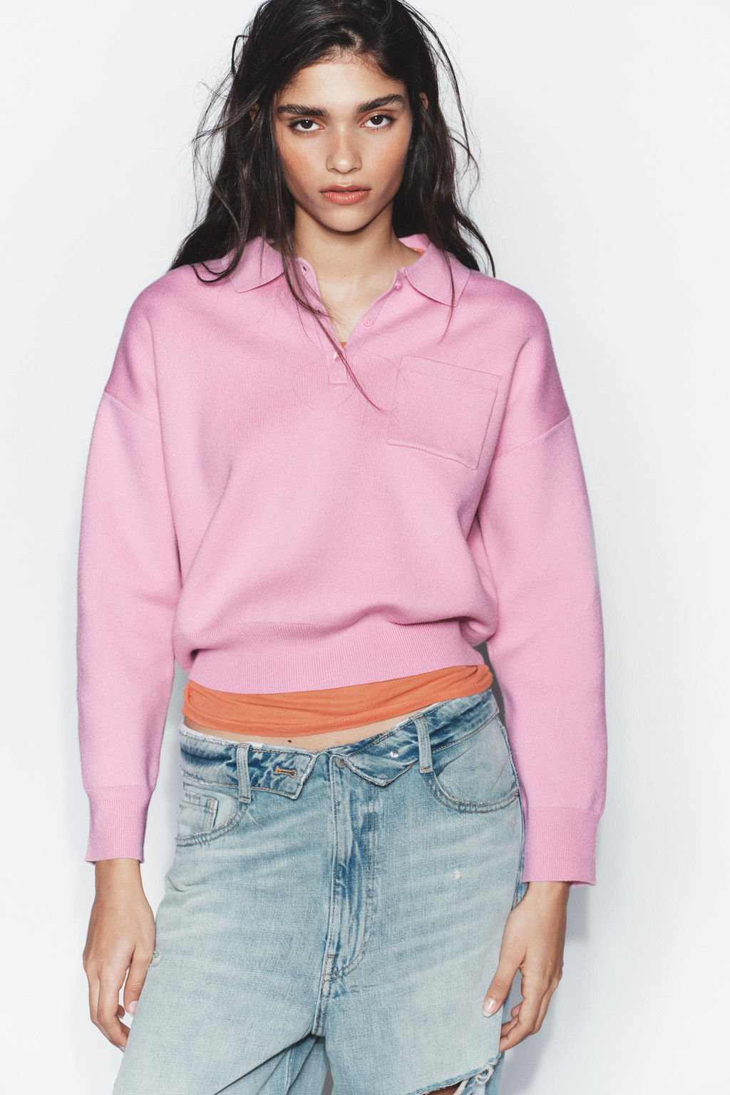 POLO PUNTO BOLSILLO / Rosa pastel - Zara фото 2