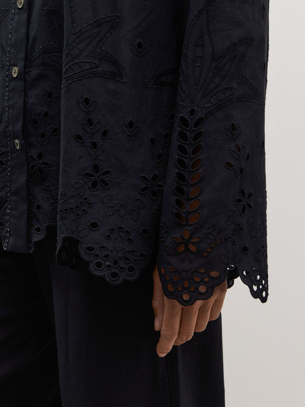 Хлопковая рубашка с вышивкой / Zarina  фото 10