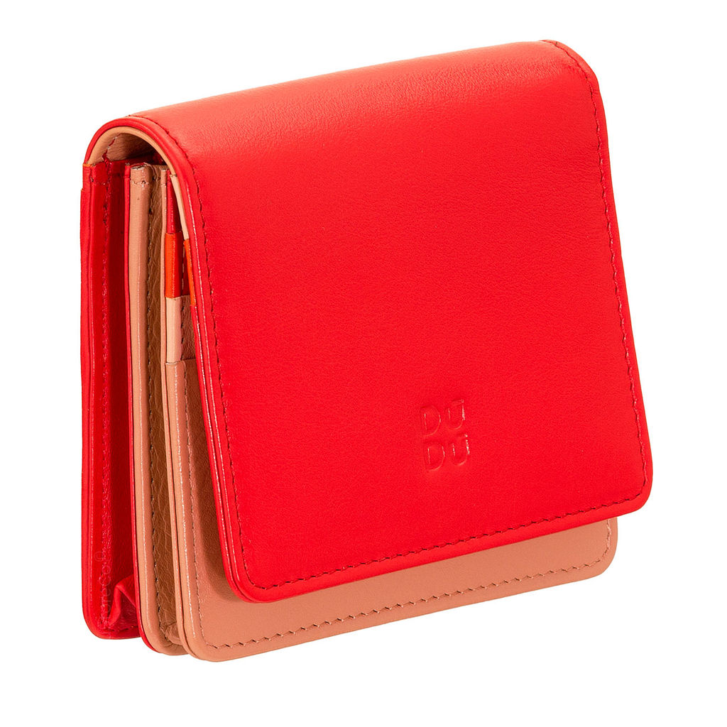 Итальянский кожаный кошелек DuDu серии Flores | огненно-красный - Dudubags фото 5