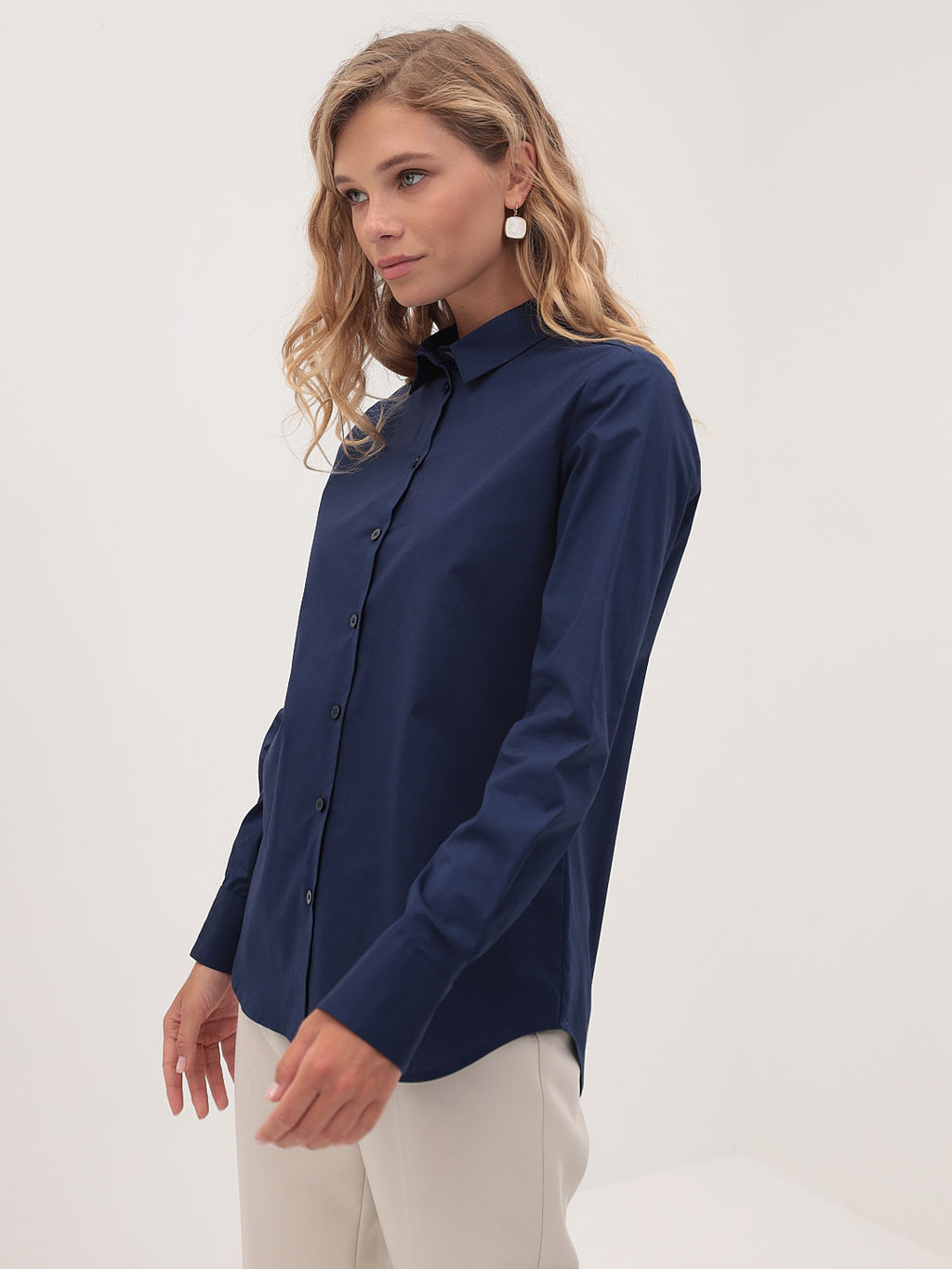 Блузка женская дл. рук. KATHARINA KROSS KK-B-003B-т.синий  фото 2