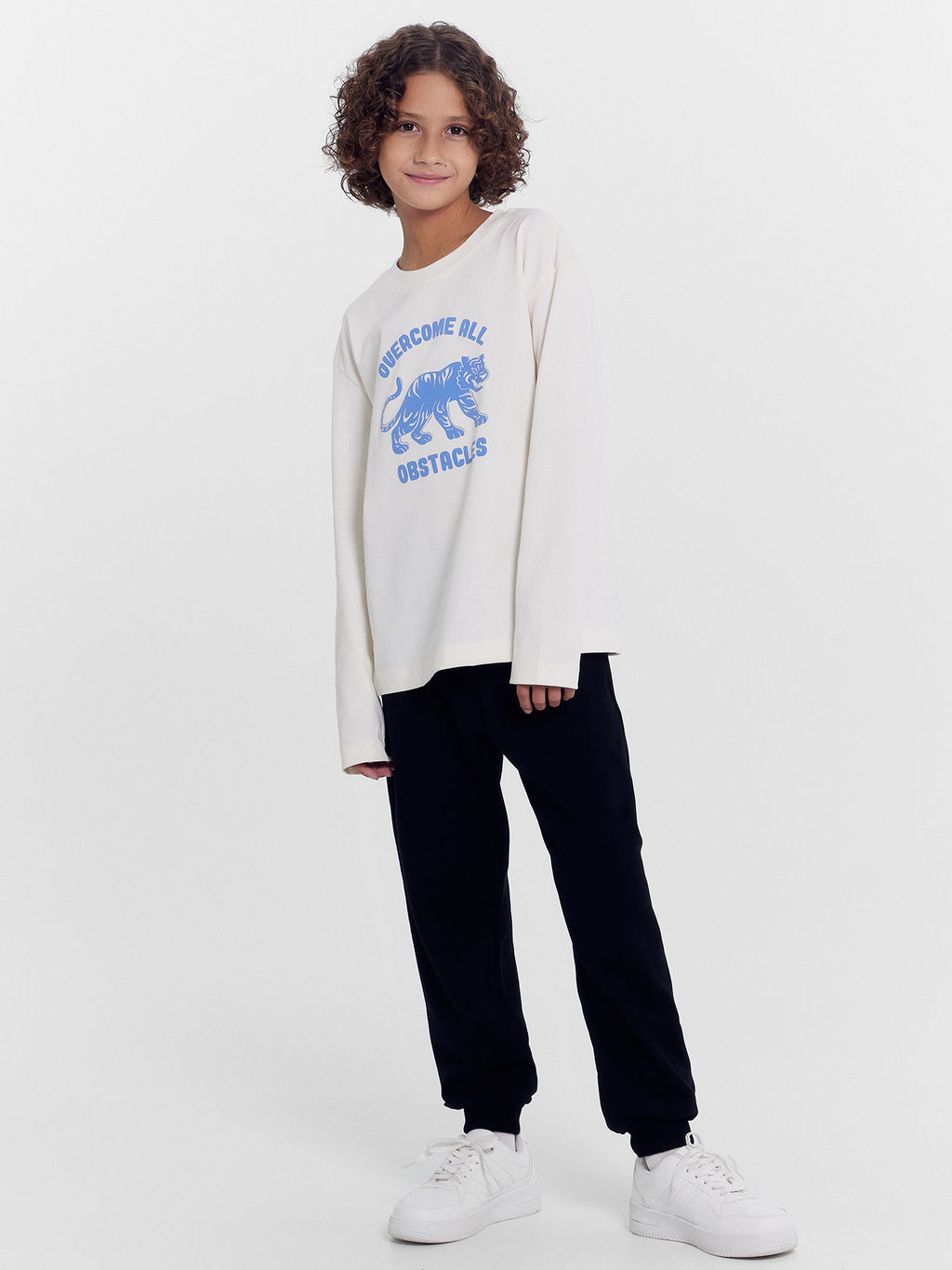 Лонгслив для мальчиков бело-бежевый с печатью - Mark formelle фото 3