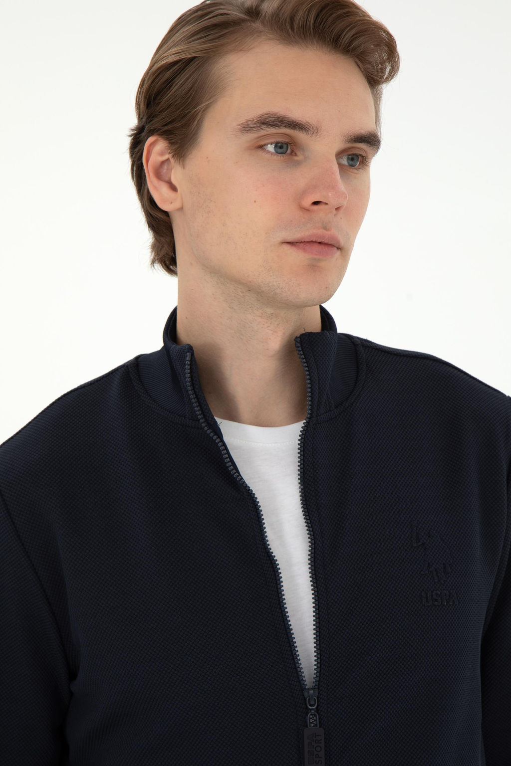 Мужской темно-синий вязаный кардиган Неожиданная скидка в корзине - U.s. polo assn фото 2