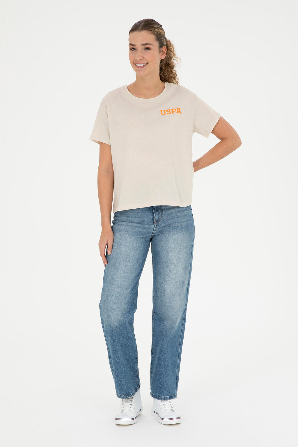 Женская кремовая футболка - U.s. polo assn фото 18