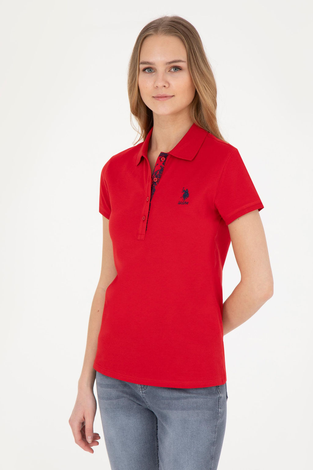 Женская красная базовая футболка Неожиданная скидка в корзине - U.s. polo assn фото 10