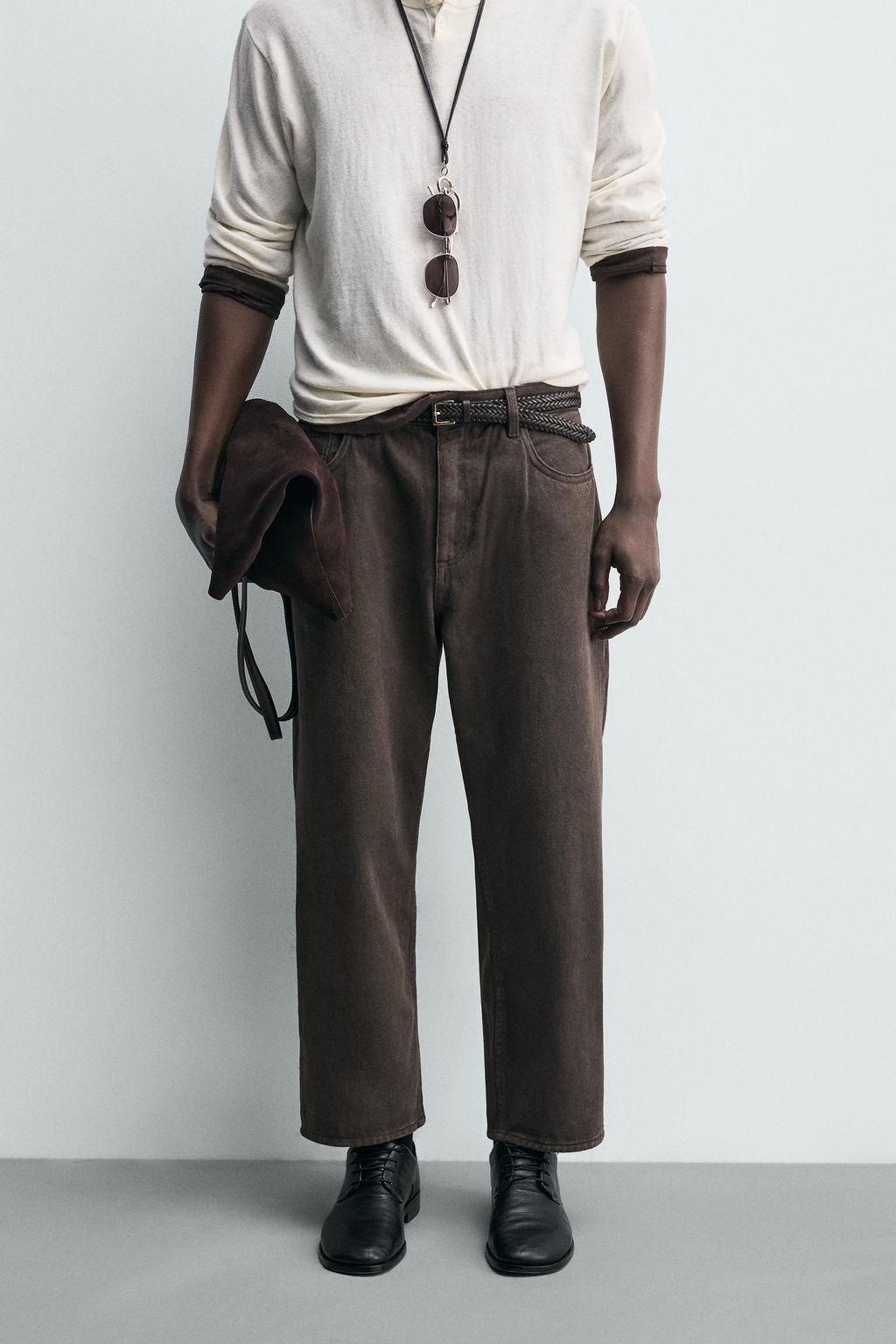 TAPERED WIDE-LEG JEANS - Zara фото 2