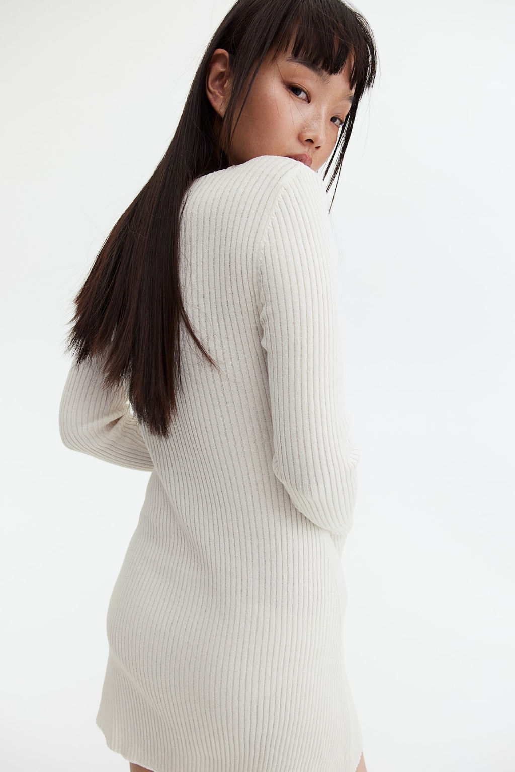 Vestido ajustado en punto de canale - H&m фото 3