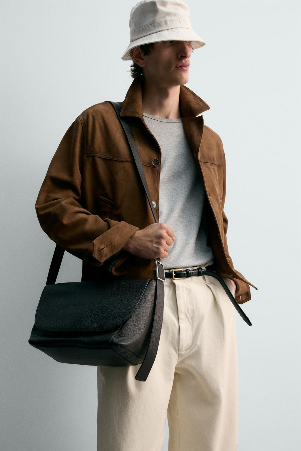 LEATHER CROSSBODY BAG - Zara фото 7