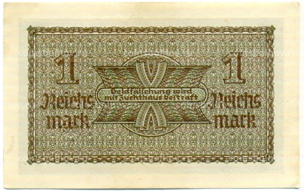 1 рейхсмарка 1939 года Германия (Для оккупированных территорий)