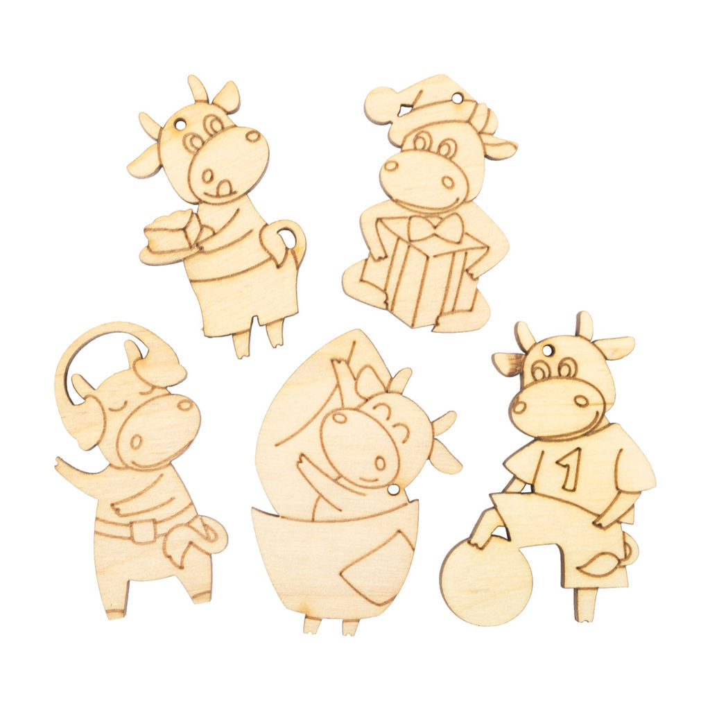 Заготовка для декорирования Mr. Carving ВД-909 Мини-набор Бычки фанера 0.3 см СК/Распродажа  фото 3