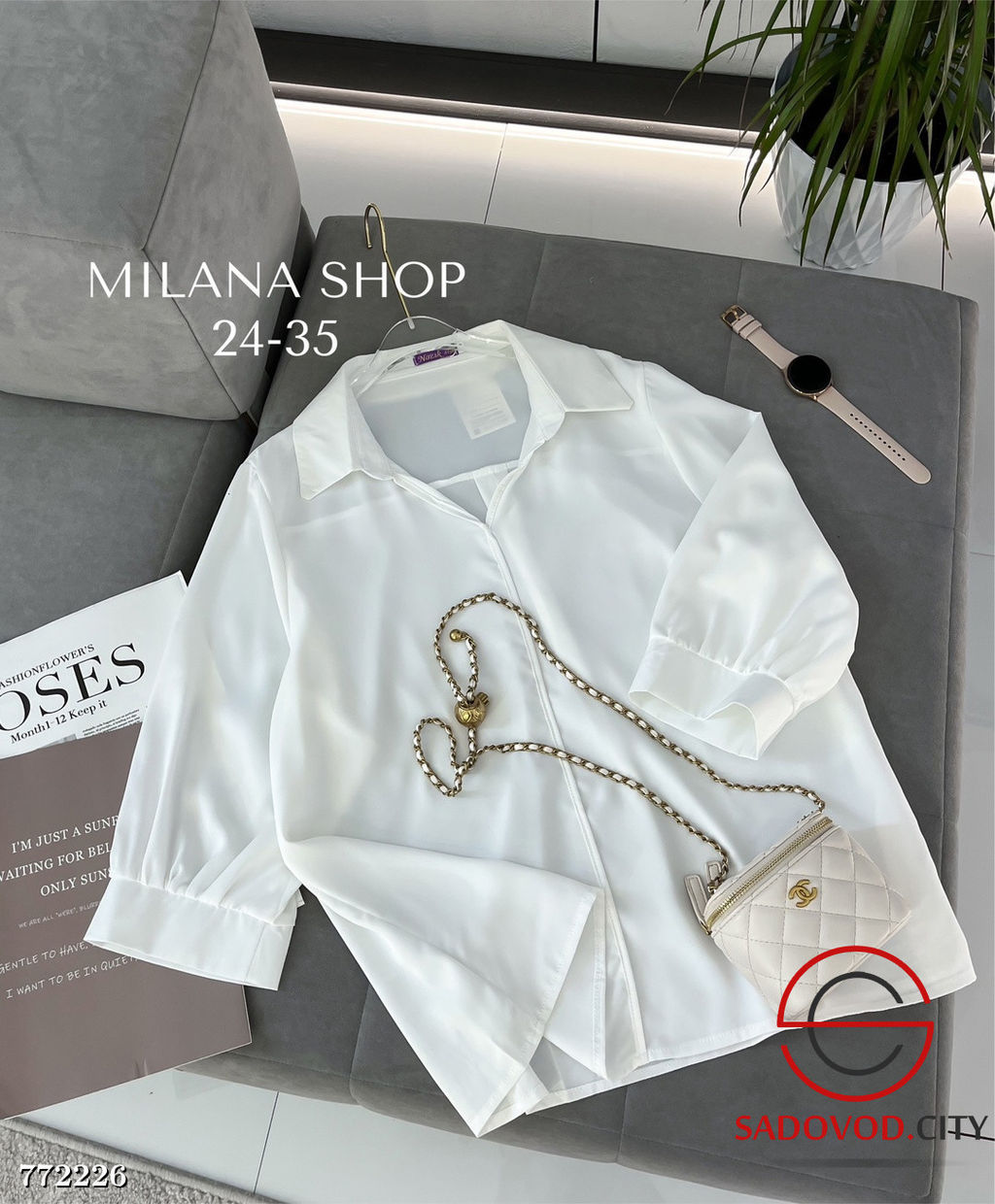 Женская рубашка однотонная - Zum ming фото 2