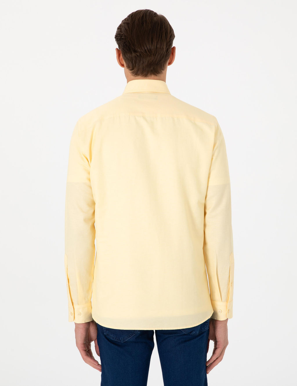 Sar_ Oxford Slim Fit Kolay _t_lenebilir G_mlek - Pierre cardin фото 5