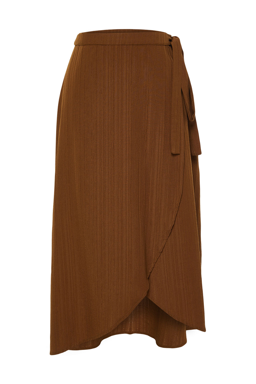 TRENDYOLMILLA Camel Kruvaze Kapama Baglama Detayl? Midi Dokuma Etek TWOSS24ET00052 фото 15