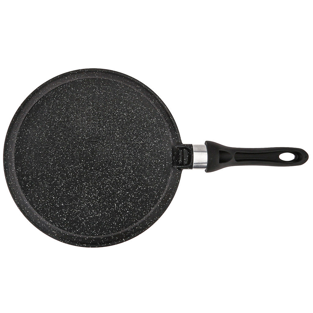 Сковорода блинная с тефлоновым покрытием д26см Гранит Induction, h2см, s0,3см, ручка из термостойкого пластика (Россия) Подходит для всех видов плит, включая индукционную. - Домашняя Мода фото 4