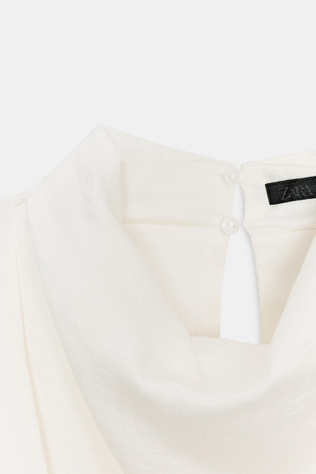 TOP SATINADO HOMBRERAS NUDO / Crudo - Zara фото 7
