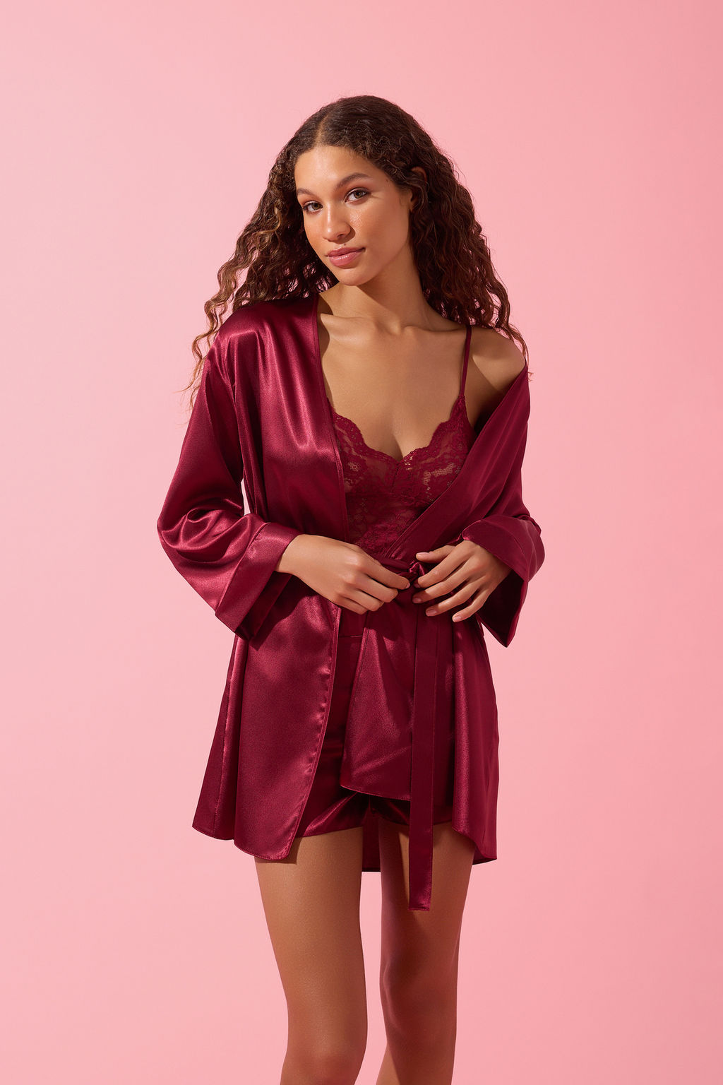 Lacivert Duz Saten Dokuma Pijama Tak?m? THMSS26PT00036 - Trendyolmilla фото 12