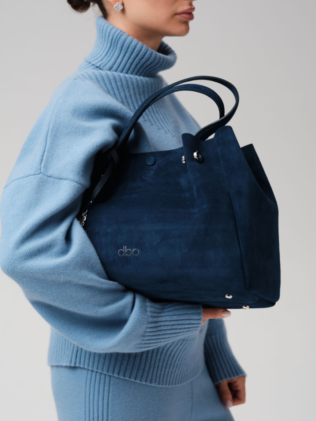 Замшевая сумка с матрешкой Vasilisa DBR 31210 синяя глубина  фото 10