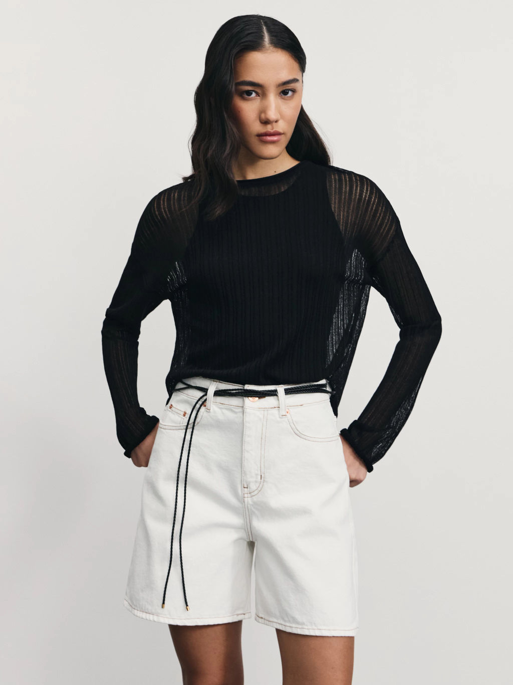 Джинсовые шорты А-силуэта / Zarina фото 7