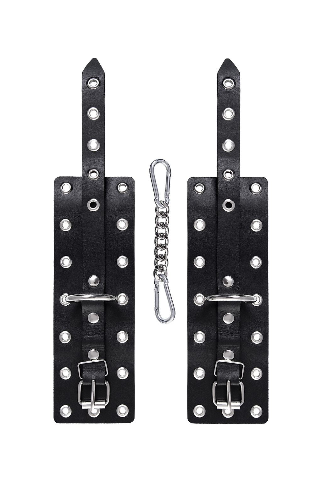 Наручники Pecado BDSM, однослойные с люверсами, натуральная кожа, черные