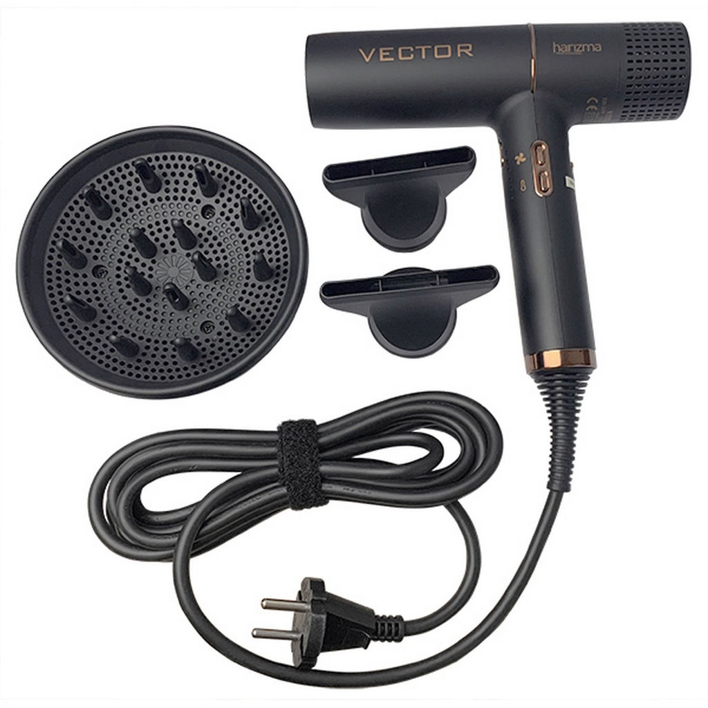 Harizma Фен для волос с бесщеточным мотором / Vector h10226, 1700 Вт, черный