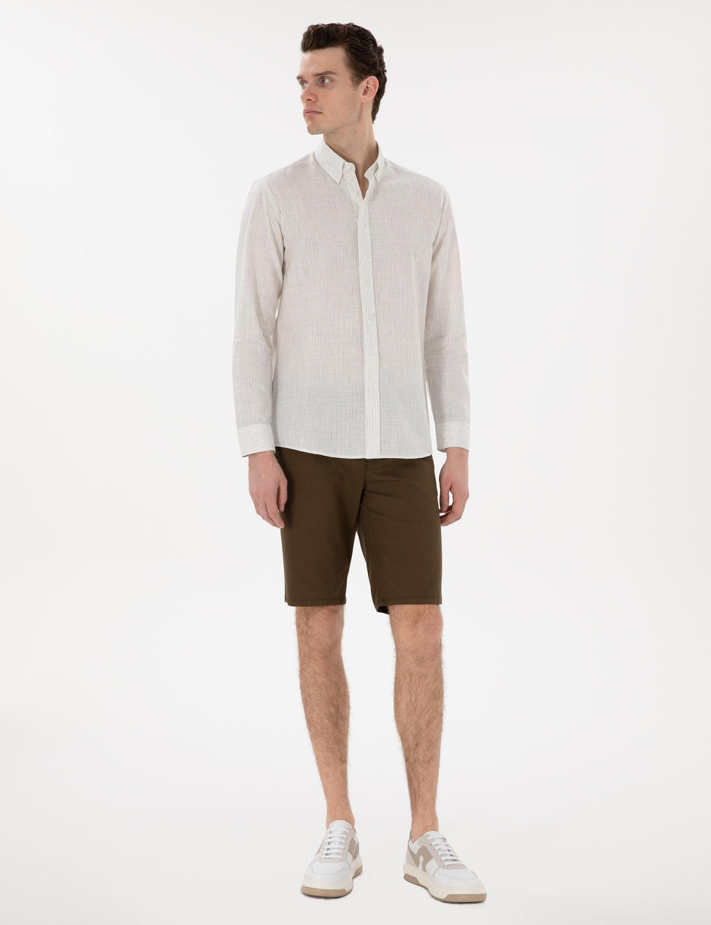 Beyaz Regular Fit Uzun Kollu G_mlek - Pierre cardin фото 4