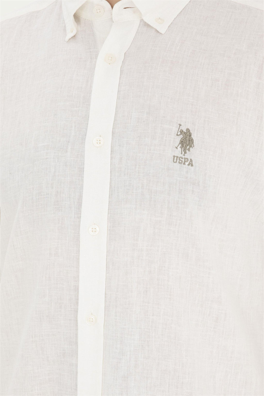 Мужская рубашка цвета хаки с длинным рукавом - U.s. polo assn фото 7