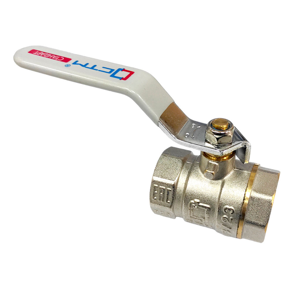 Кран шаровый для воды 1" г-г (латунь), рычаг