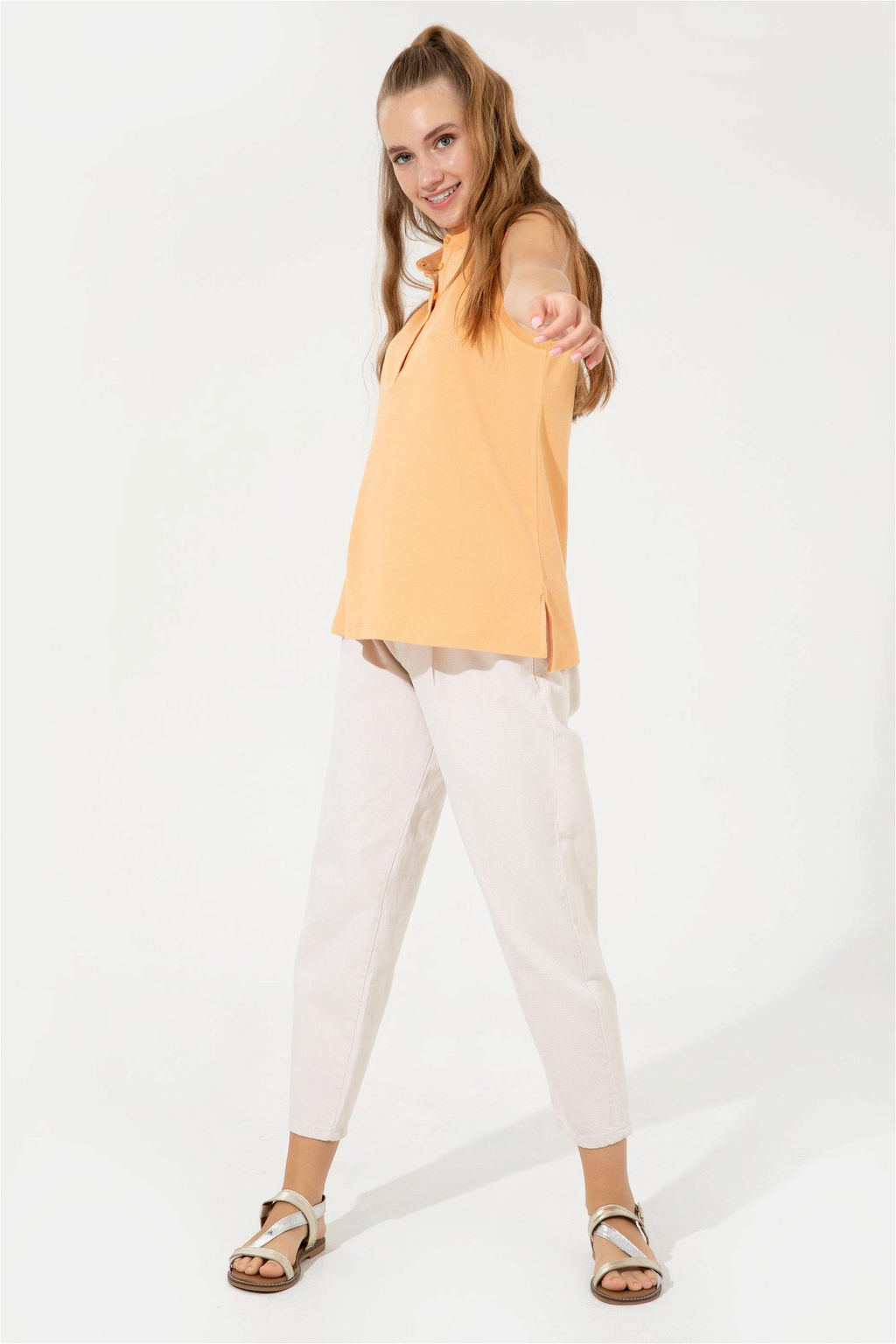 Женские бежевые джинсовые брюки - U.s. polo assn фото 8