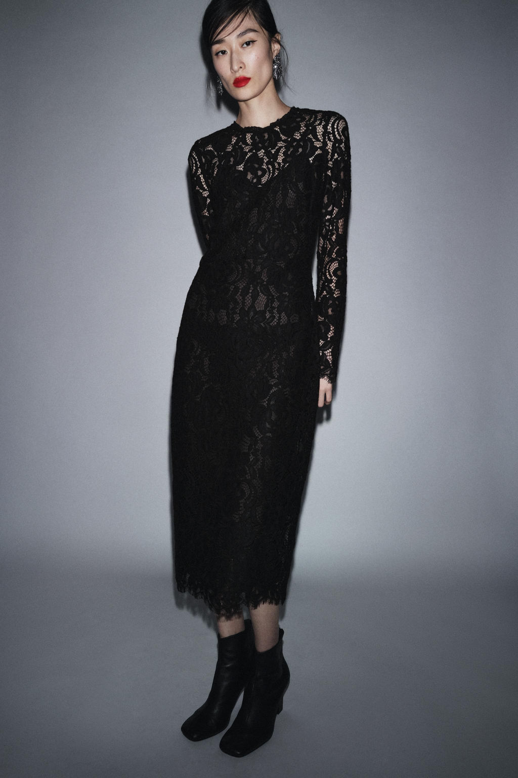 ZW COLLECTION LIMITED EDITION LACE MIDI DRESS - Zara фото 7