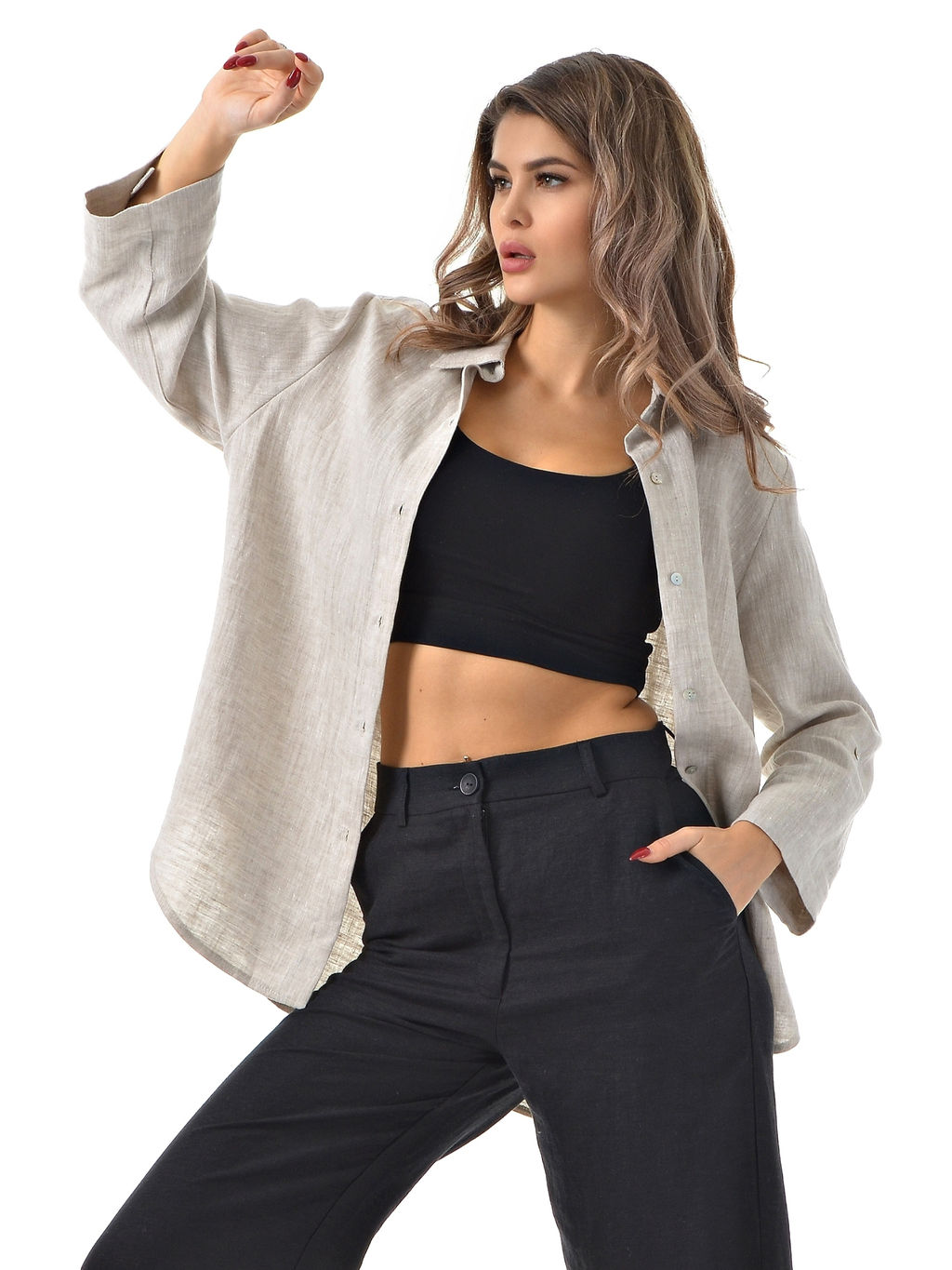 Рубашка  100% лён умягченный и варёный - А+б коллекция фото 5