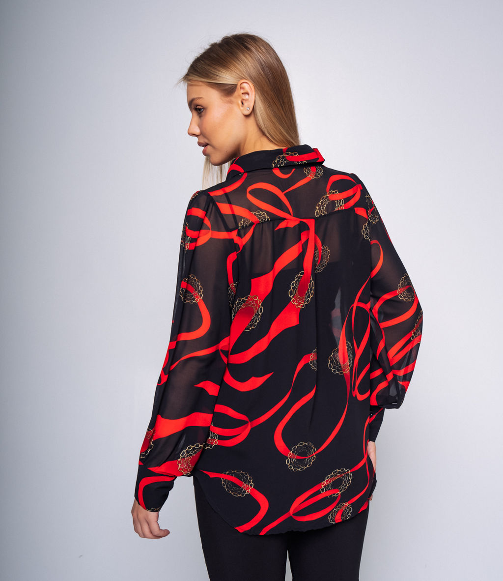 Рубашка #КТ873 (2)-2, чёрный,красный