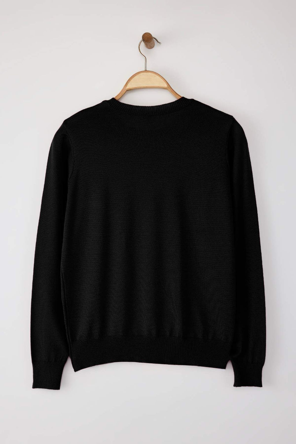 Wardrobe Essentials Siyah Merserize Gorunumlu Ince Basic Triko Kazak | TWOAW26KZ00081